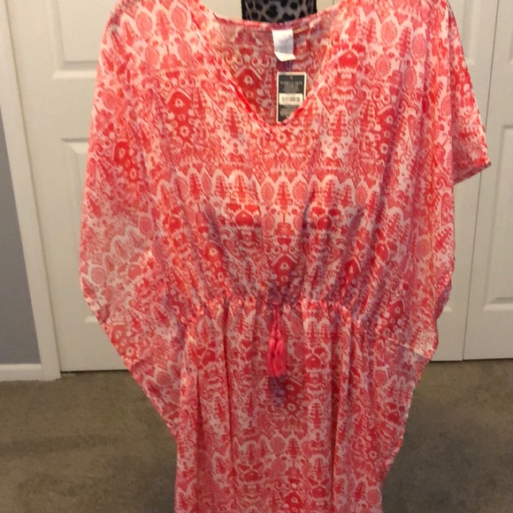 west loop Other - Bathing suit coverin dark pink w/gathered waist